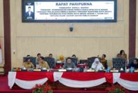Rapat Paripurna DPRD Kota Medan dengan agenda Tanggapan Kepala Daerah terhadap Pemandangan Umum Fraksi-fraksi DPRD atas Penjelasan Kepala Daerah mengenai Ranperda Perubahan atas Peraturan Daerah (Perda) Nomor 1 Tahun 2024 tentang Pajak Daerah dan Retribusi Daerah, Selasa (22/9/2026).