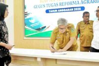 Rapat Koordinasi Awal (Rakorwal) GTRA Tahun Anggaran 2026 yang berlangsung di Balai Harungguan Tuan Rondahaim Saragih, Kantor Bupati Simalungun, Pematang Raya, Selasa (22/9/2026).
