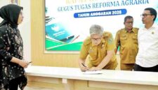 Rapat Koordinasi Awal (Rakorwal) GTRA Tahun Anggaran 2026 yang berlangsung di Balai Harungguan Tuan Rondahaim Saragih, Kantor Bupati Simalungun, Pematang Raya, Selasa (22/9/2026).