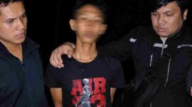 Tim Macan Polres Pelabuhan Belawan mengamankan seorang remaja di Martubung.
