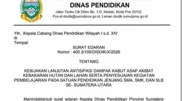 Kualitas Udara Sumut Memburuk, Sekolah Terdampak Bisa Terapkan Pembelajaran Daring