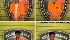 Empat terduga pelaku pencurian di Kisaran.