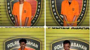 Empat terduga pelaku pencurian di Kisaran.