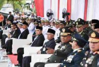 Wakil Gubernur Sumatera Utara ( Sumut ) Surya menghadiri Upacara Hari Ulang Tahun (HUT) ke-81 TNI Provinsi Sumatera Utara Tahun 2026 di Markas Komando Daerah Angkatan Laut (Koderal) I Belawan, Jalan Serma Hanafiah Nomor 1, Belawan, Senin (5/10/2026).