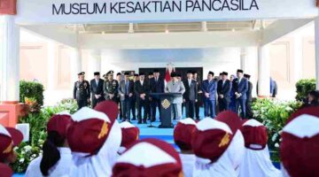 Presiden Prabowo Subianto meresmikan renovasi Museum Kesaktian Pancasila di kawasan Monumen Pancasila Sakti, Lubang Buaya, Jakarta, Kamis (1/10/2026).