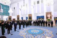 Presiden Prabowo Subianto melantik 10 menteri dan wakil menteri Kabinet Merah Putih untuk sisa masa jabatan periode 2024–2029 di Istana Negara, Jakarta, Kamis (1/10/2026).