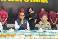 Konferensi pers di Aula Ditresnarkoba Polda Sumut, Jumat (2/10/2026).