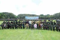Bupati Asahan Taufik Zainal Abidin menghadiri HUT ke-81 TNI di Kisaran.