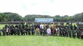 Bupati Asahan Taufik Zainal Abidin menghadiri HUT ke-81 TNI di Kisaran.