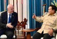 Presiden Prabowo Subianto menerima Presiden Federasi Sepak Bola Internasional (FIFA) Gianni Infantino di Istana Merdeka, Jakarta, Senin (5/10/2026).(Foto:Ist)