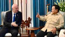 Presiden Prabowo Subianto menerima Presiden Federasi Sepak Bola Internasional (FIFA) Gianni Infantino di Istana Merdeka, Jakarta, Senin (5/10/2026).(Foto:Ist)