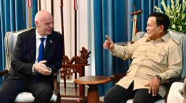 Presiden Prabowo Subianto menerima Presiden Federasi Sepak Bola Internasional (FIFA) Gianni Infantino di Istana Merdeka, Jakarta, Senin (5/10/2026).(Foto:Ist)