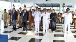 Pemkab Simalungun melantik 45 pejabat dalam jabatan pimpinan tinggi, administrator dan pengawas di Pendopo Rumah Dinas Bupati Simalungun, Pamatang Raya, Selasa (6/10/2026).