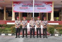 Kapolres Pematangsiantar AKBP Dhana Noer Kurniawan, S.I.K., M.M., memimpin upacara serah terima jabatan (sertijab) Kepala Satuan Reserse Kriminal (Kasat Reskrim) dan Kepala Satuan Reserse Narkoba (Kasat Narkoba) di Lapangan Apel Markas Komando (Mako) Polres Pematangsiantar, Jumat (9/10/2026), pukul 09.00 WIB.