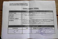 Tanda terima laporan.