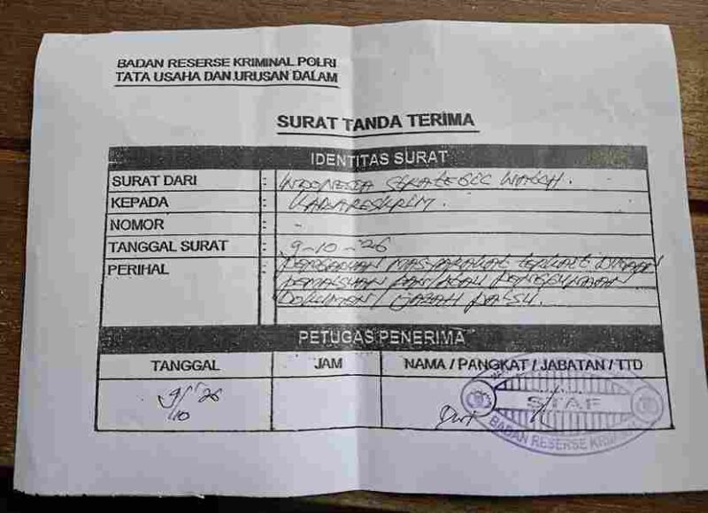 Tanda terima laporan.