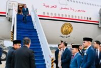 Presiden Mesir Abdel Fattah El-Sisi tiba di Jakarta untuk kunjungan kenegaraan dan dijadwalkan bertemu Presiden Prabowo membahas kerja sama bilateral.