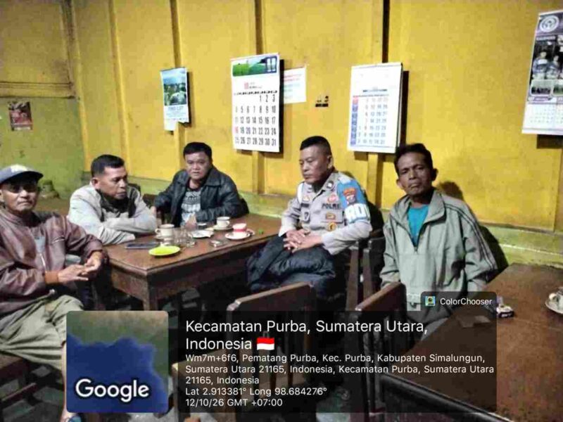 Polsek Purba menelusuri aduan dugaan perusakan mobil dan kehilangan HP serta uang Rp 4 juta di Simpang Purba.