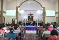 Kapolres Simalungun menggelar Safari Minggu Kasih di HKBP Serbelawan.
