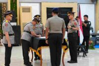 Kapolda Sumut Sonny Irawan memimpin sertijab Wakapolda Sumut dan Kapolresta Deli Serdang di Aula Tribrata Polda Sumut, Senin (19/10/2026) pukul 13.00 WIB.