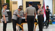 Kapolda Sumut Sonny Irawan memimpin sertijab Wakapolda Sumut dan Kapolresta Deli Serdang di Aula Tribrata Polda Sumut, Senin (19/10/2026) pukul 13.00 WIB.