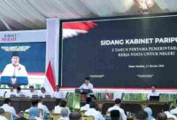 Presiden Prabowo Subianto memimpin Sidang Kabinet Paripurna (SKP) Dua Tahun Pertama Pemerintahan Kerja Nyata untuk Negeri di halaman tengah Kompleks Istana Kepresidenan Jakarta, pada Rabu, 21 Oktober 2026.
