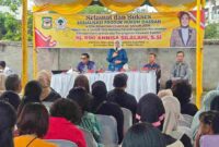 Anggota DPRD Kota Pematangsiantar dari Fraksi Golkar, Hj. Rini Annisa Silalahi, S.Si., menyosialisasikan Peraturan Daerah (Perda) Nomor 4 Tahun 2022 tentang Penyelenggaraan Perumahan, Kawasan Permukiman dan Penanganan Kawasan Kumuh kepada masyarakat di Jalan Kabu-kabu, Kelurahan Kahean, Sabtu (24/10/2026).