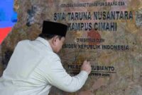 Presiden Prabowo Subianto meresmikan SMA Taruna Nusantara Kampus Cimahi yang berlokasi di Kota Cimahi, Provinsi Jawa Barat, pada Jumat, 30 Oktober 2026.