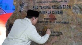 Presiden Prabowo Subianto meresmikan SMA Taruna Nusantara Kampus Cimahi yang berlokasi di Kota Cimahi, Provinsi Jawa Barat, pada Jumat, 30 Oktober 2026.